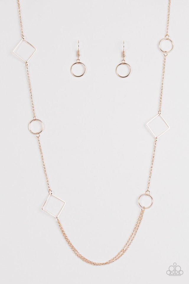 Paparazzi Necklace ~ Full Frame - Rose Gold