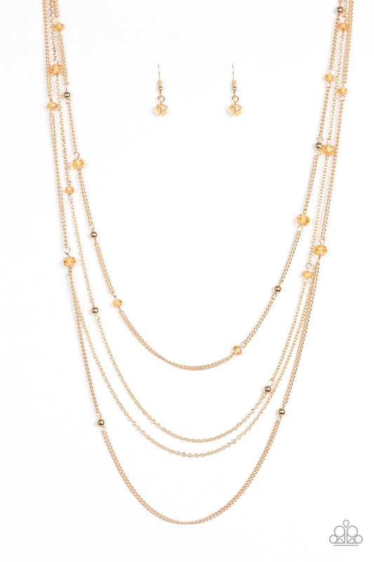 Collar Paparazzi ~ En la parte delantera SHINE - Oro