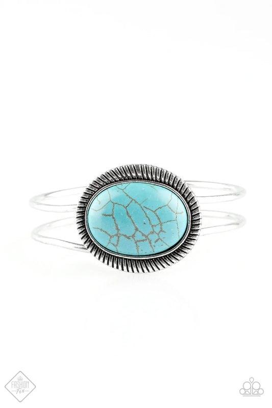 Pulsera Paparazzi ~ FRONTIER and Center - Azul