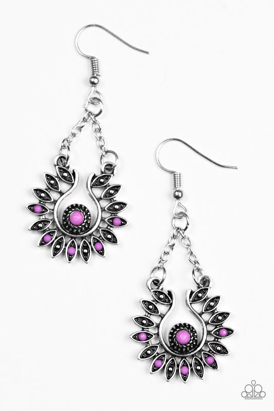 Paparazzi Earring ~ Cancun Can-Can - Purple