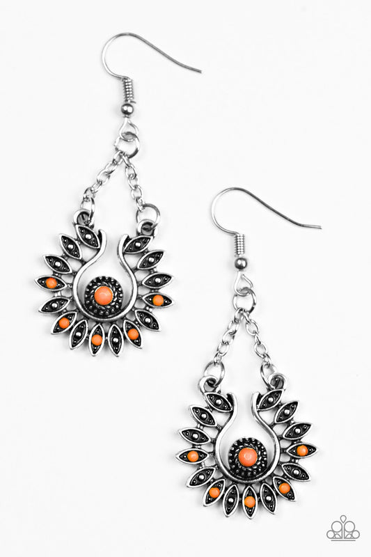 Paparazzi Earring ~ Cancun Can-Can - Orange