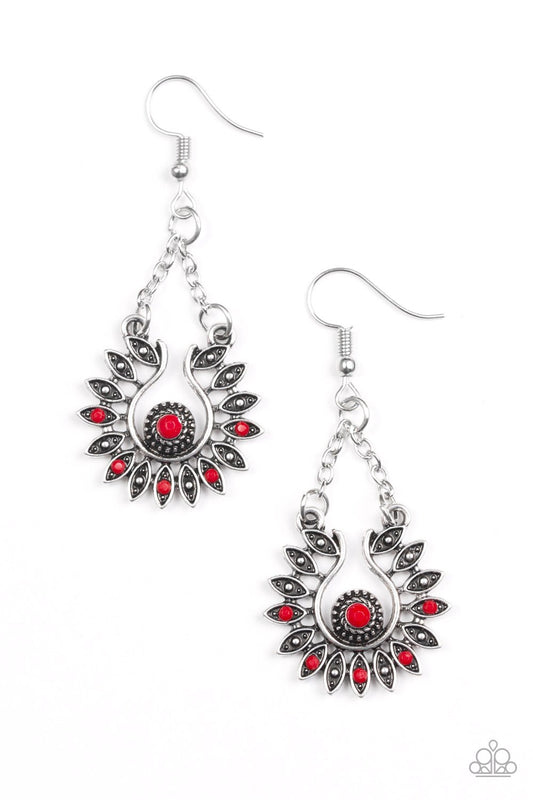 Paparazzi Earring ~ Cancun Can-Can - Red