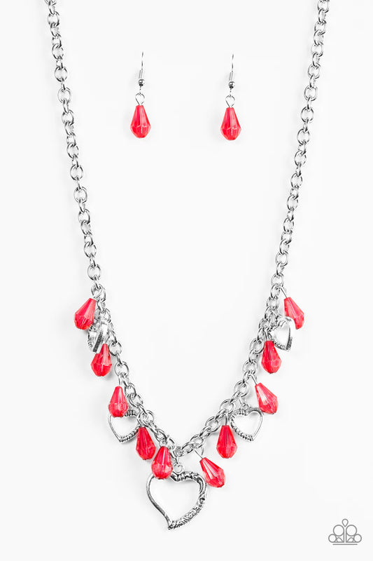 Paparazzi Necklace ~ Keep Me In Your Heart - Red