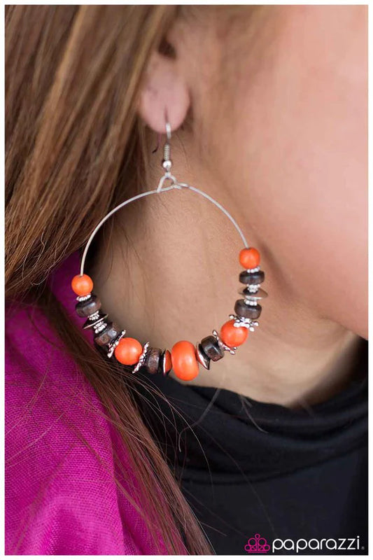 Paparazzi Earring ~ Down to the Wire - Orange