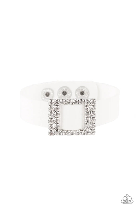 Pulsera Paparazzi ~ Diamond Diva - Blanco