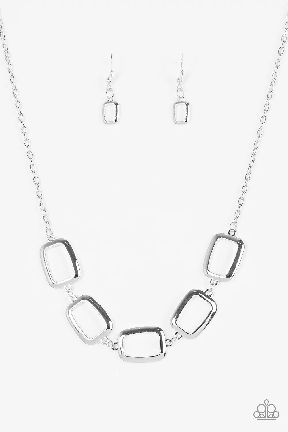 Paparazzi Necklace ~ Gorgeously Geometric - Silver