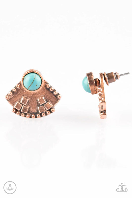 Paparazzi Earring ~ Stylishly Santa Fe - Copper