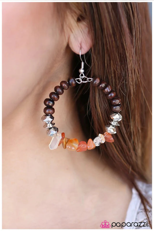 Paparazzi Earring ~ Twinkling Tranquility - Orange