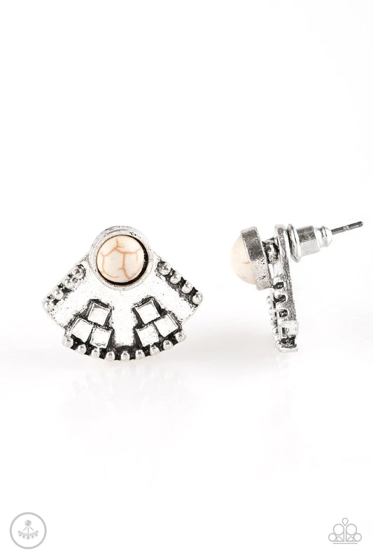 Paparazzi Earring ~ Stylishly Santa Fe - White