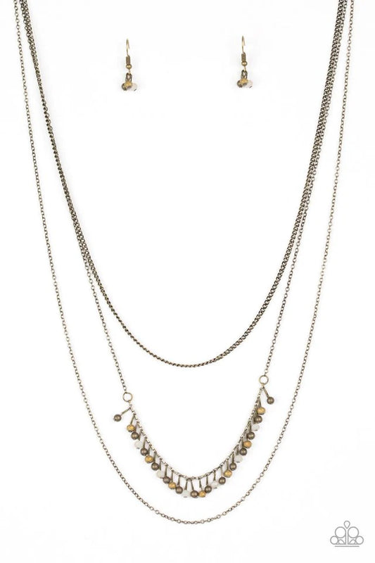 Paparazzi Necklace ~ Twinkly Troves - Brass