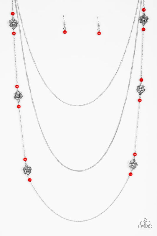 Paparazzi Necklace ~ Hibiscus Hideaway - Red