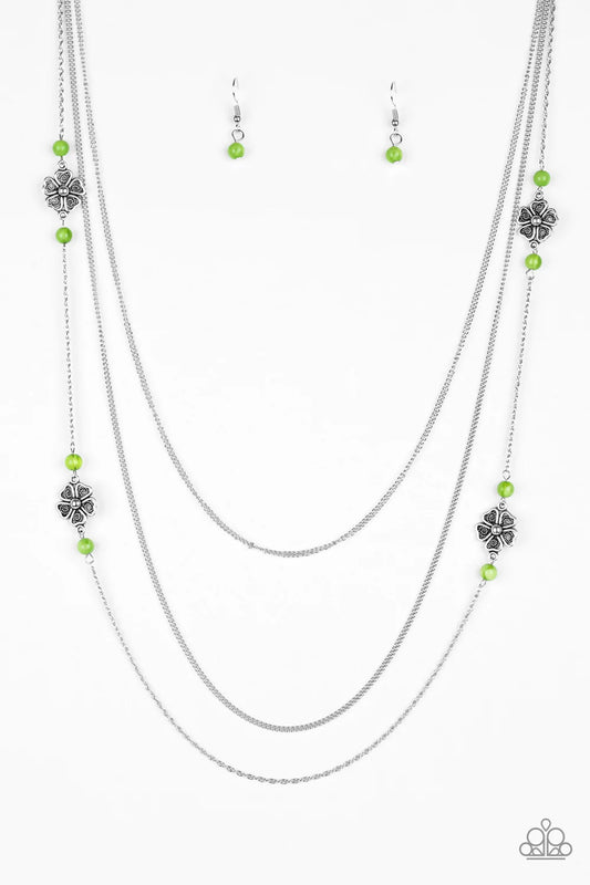 Paparazzi Necklace ~ Hibiscus Hideaway - Green
