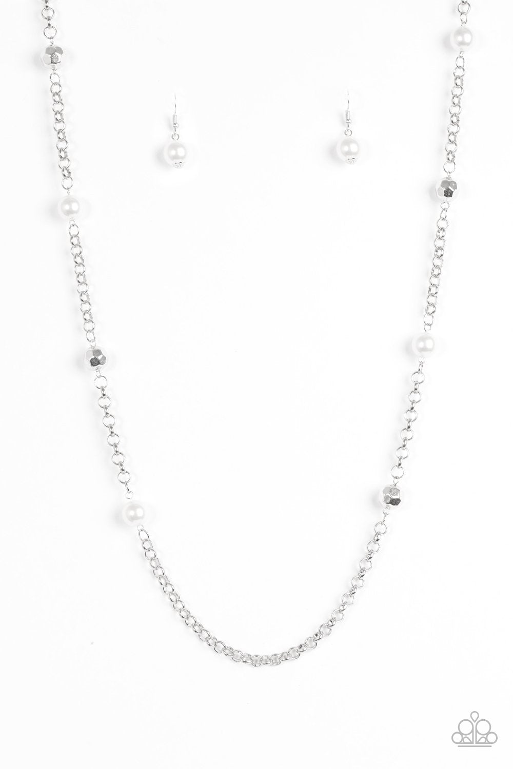 Paparazzi Necklace ~ Showroom Shimmer - White