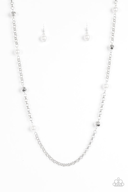 Paparazzi Necklace ~ Showroom Shimmer - White