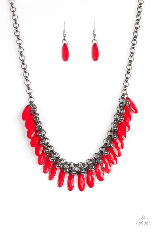 Paparazzi Necklace ~ Jersey Shore - Red