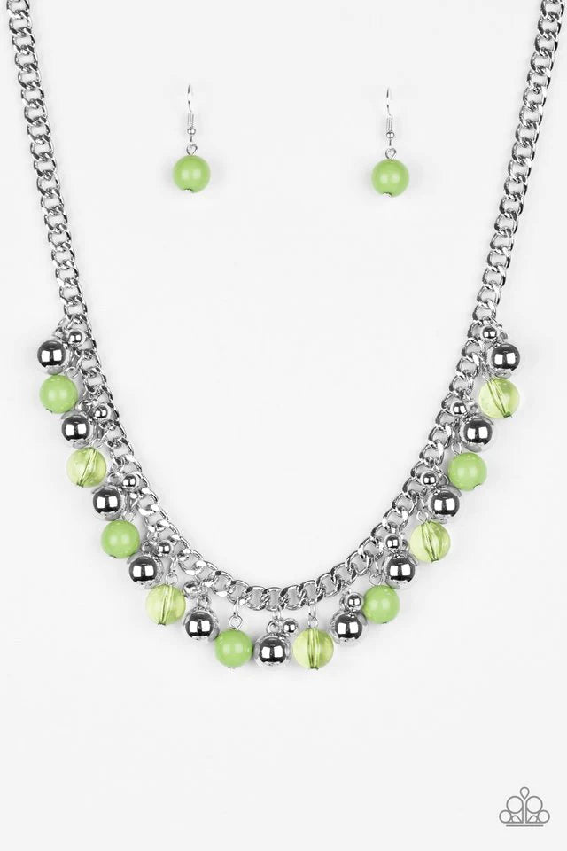Paparazzi Necklace ~ Keep A GLOW Profile - Green