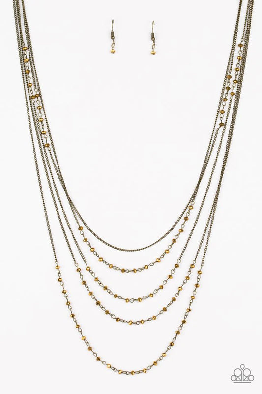 Paparazzi Necklace ~ Glitter Go-Getter - Brass