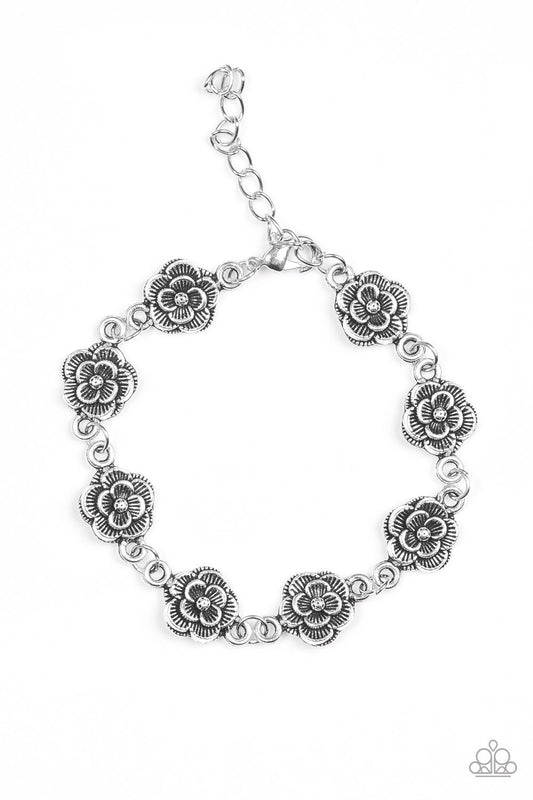 Paparazzi Bracelet ~ Wildflower Wonderland - Silver