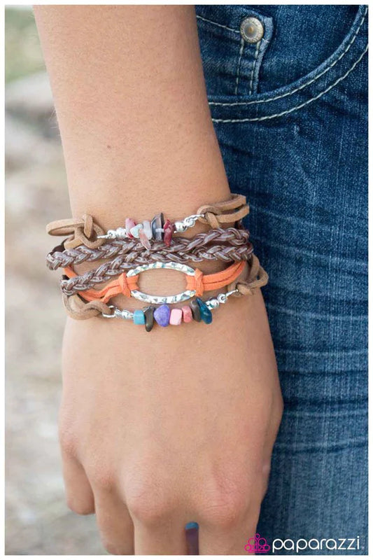 Pulsera Paparazzi ~ Rock Candy - Naranja