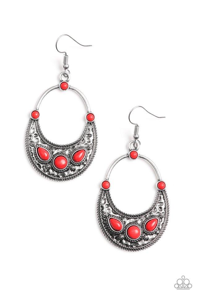 Paparazzi Earring ~ Paleo Paradise - Red