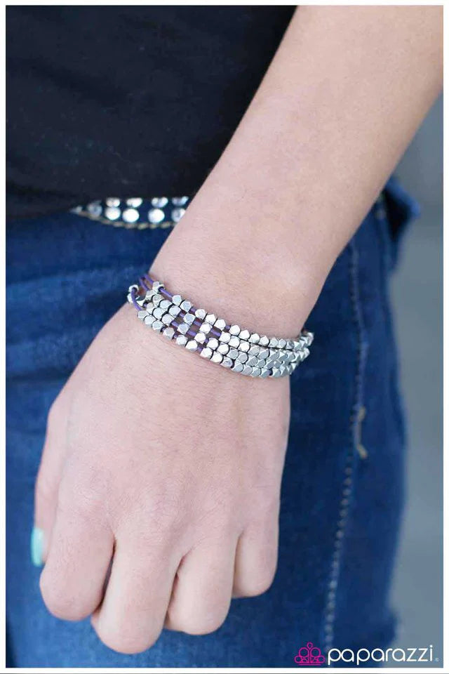 Paparazzi Bracelet ~ Rebel Diamonds - Purple