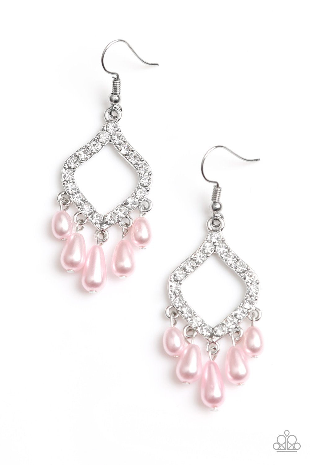 Paparazzi Earring ~ Divinely Diamond - Pink