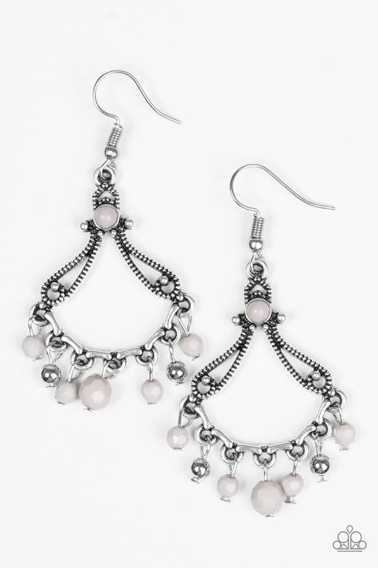 Paparazzi Earring ~ Dazzling Date Night - Silver