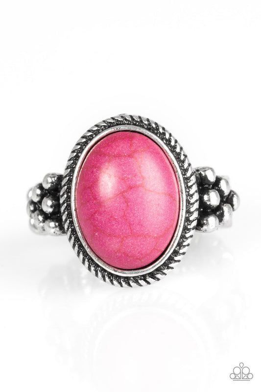 Anillo Paparazzi ~ Sofisticación de la Edad de Piedra - Rosa