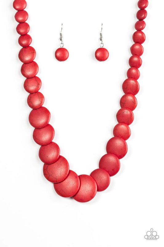 Paparazzi Necklace ~ Desert Flats - Red