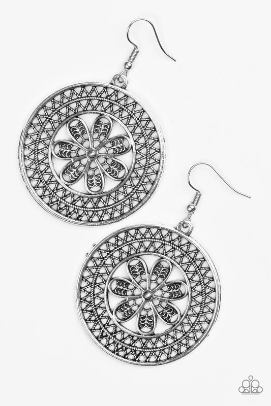 Paparazzi Earring ~ Dandelion Deserts - Silver