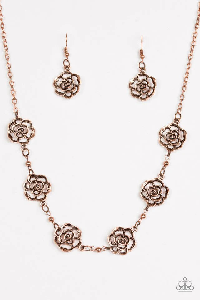 Paparazzi Necklace ~ Rosebud Rapture - Copper