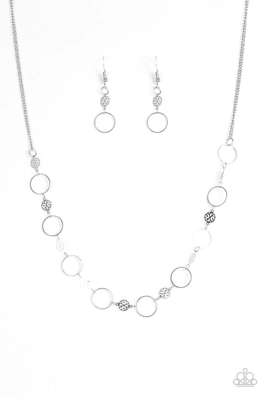 Paparazzi Necklace ~ Demurely Dainty - Silver