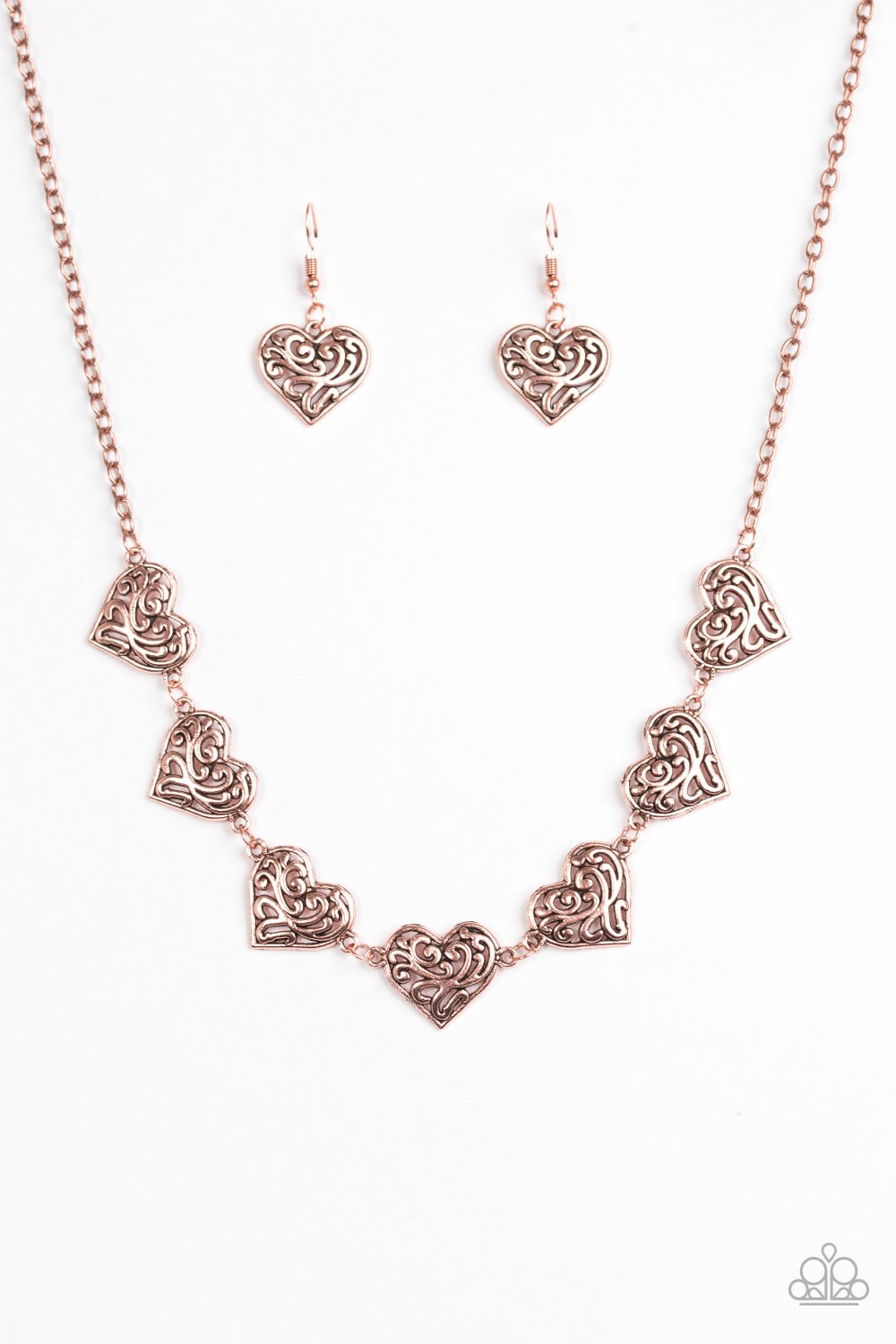 Collar Paparazzi ~ Corazón celestial - Cobre