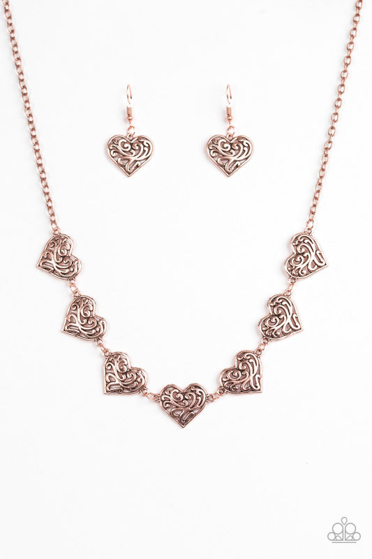 Collar Paparazzi ~ Corazón celestial - Cobre