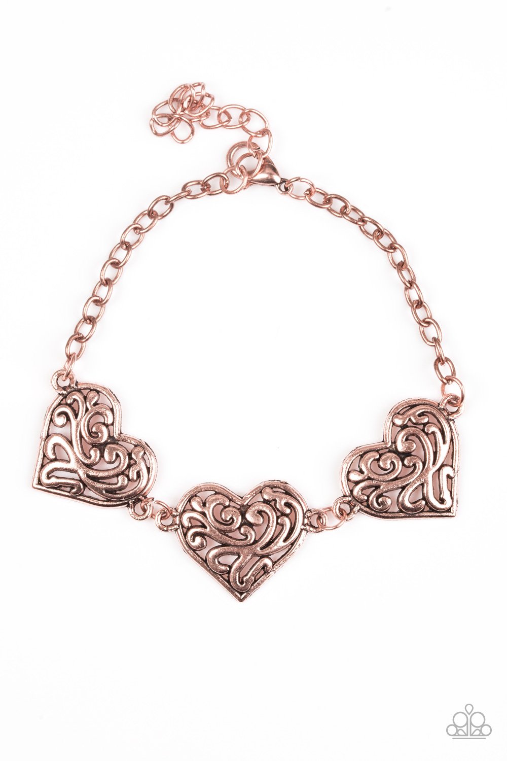 Paparazzi Bracelet ~ Heartfelt Harmony - Copper