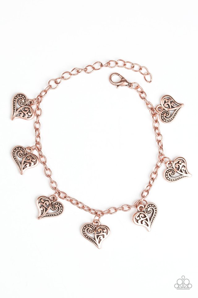 Pulsera Paparazzi ~ Turn Up The HEART - Cobre