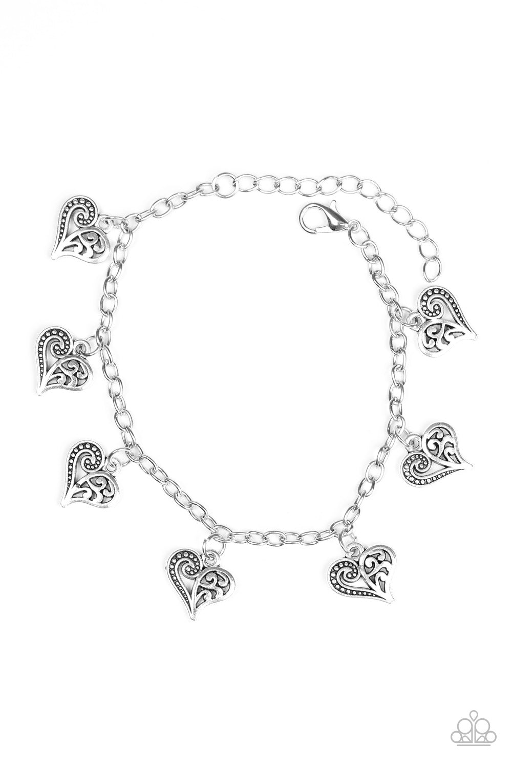 Paparazzi Bracelet ~ Turn Up The HEART - Silver