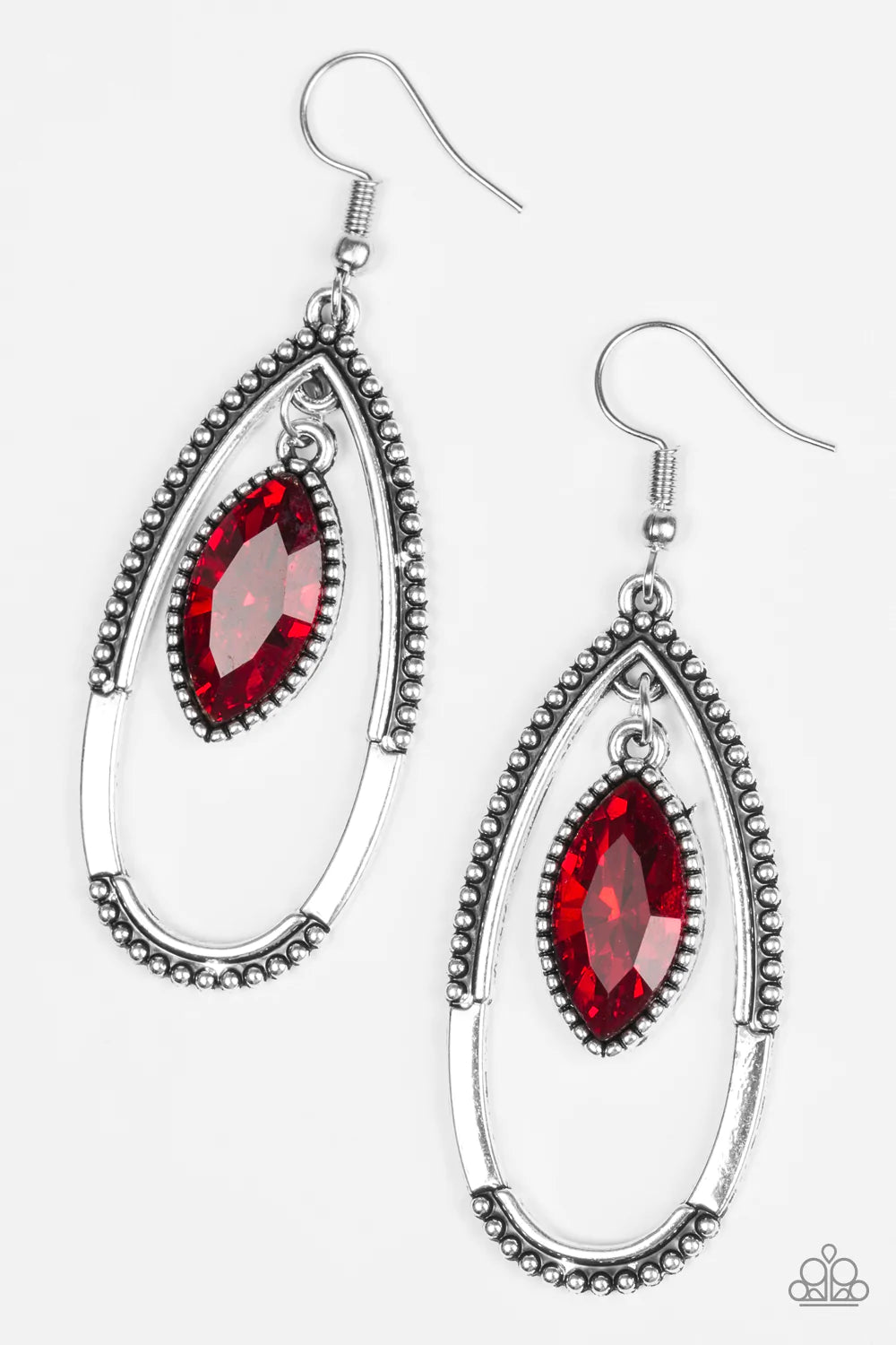 Paparazzi Earring ~ Top Rank - Red