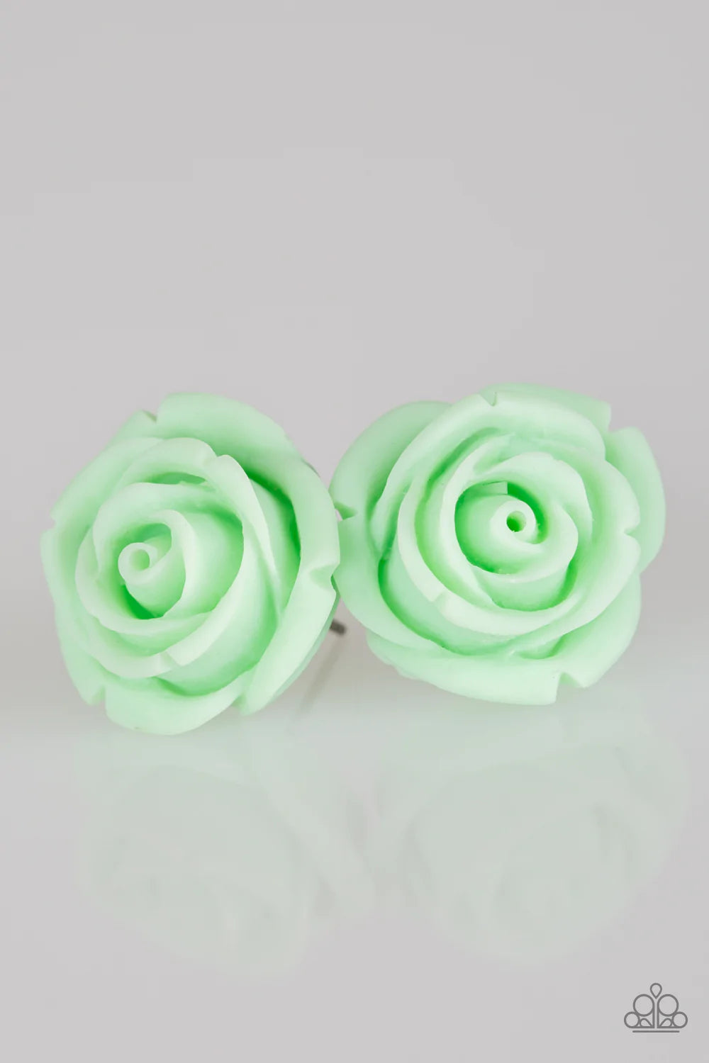Paparazzi Earring ~ Rose Roulette - Green