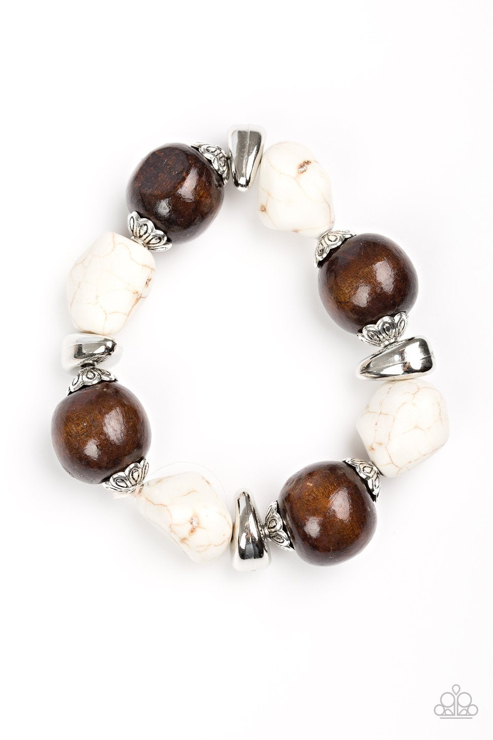 Paparazzi Bracelet ~ Gorgeously Grounded - White