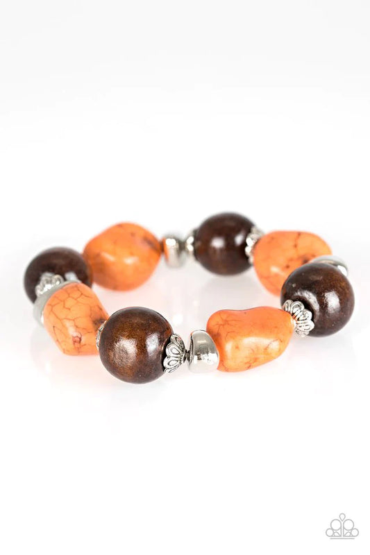 Paparazzi Bracelet ~ Gorgeously Grounded - Orange