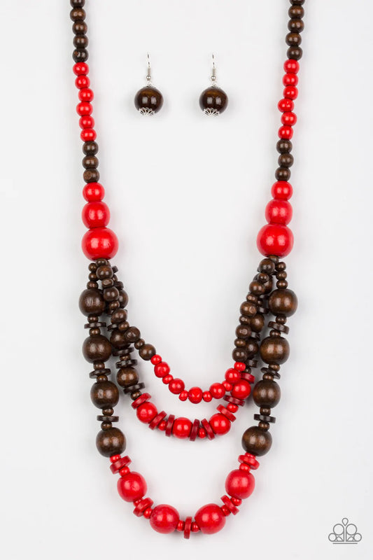 Paparazzi Necklace ~ Rio Rainbows - Red