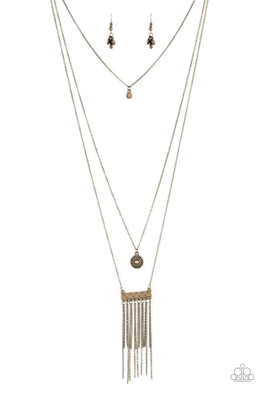 Paparazzi Necklace ~ Sol Surfer - Brass