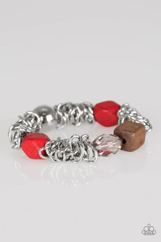 Paparazzi Bracelet ~ Mesmerizingly Magmatic - Red