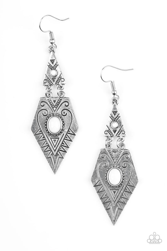 Paparazzi Earring ~ Drifting Dunes - White