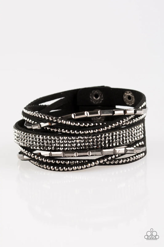 Paparazzi Bracelet ~ Tough Girl Glamour - Black