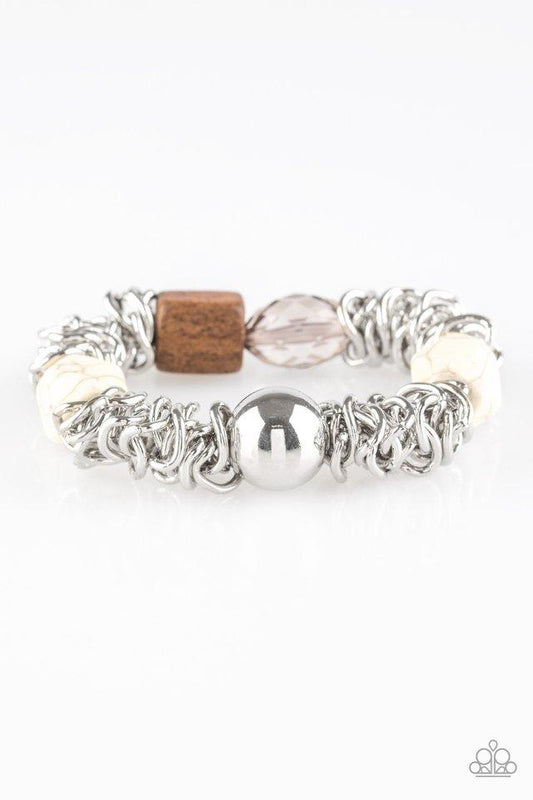 Paparazzi Bracelet ~ Mesmerizingly Magmatic - White