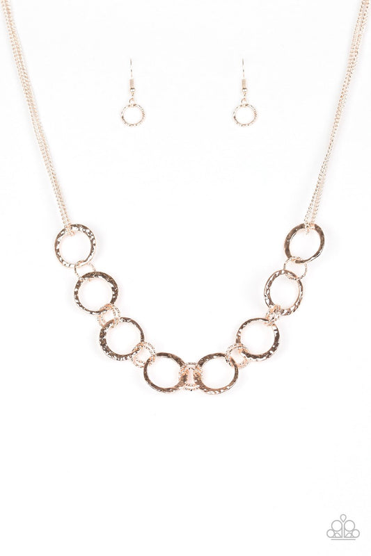 Paparazzi Necklace ~ Big Bad Boss - Rose Gold