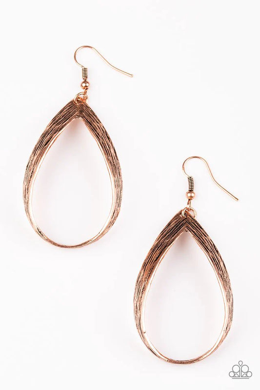 Paparazzi Earring ~ Come REIGN or Shine - Copper