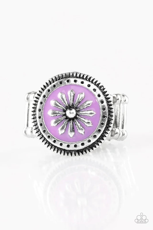 Paparazzi Ring ~ Free-Spirited Flower - Purple